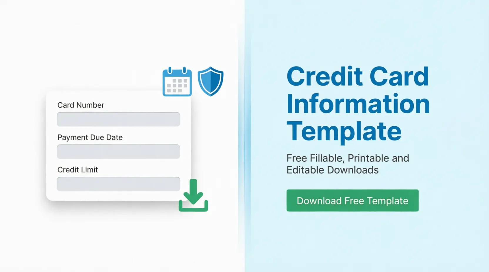 Free Credit Card Information Templates | [Word, PDF, Excel]