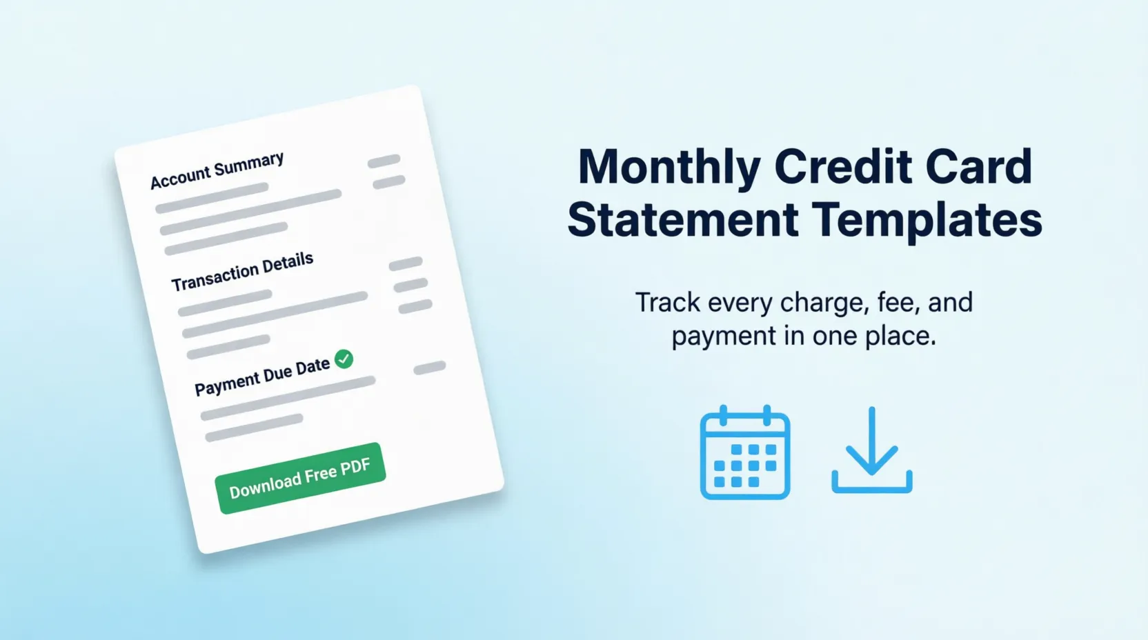 Free Monthly Credit Card Statement Templates | [Word & PDF]