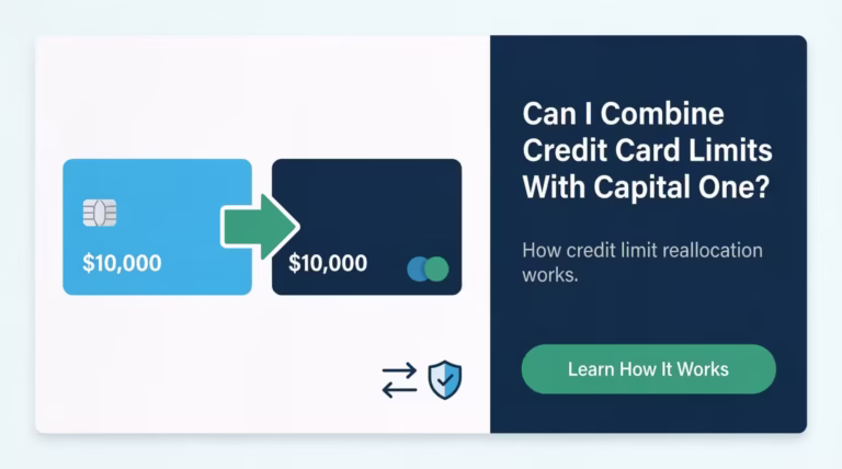 Two Capital One credit cards with a limit transfer arrow between them