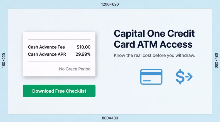 Capital one credit card statement showing cash advance fee and APR next to a withdrawal icon