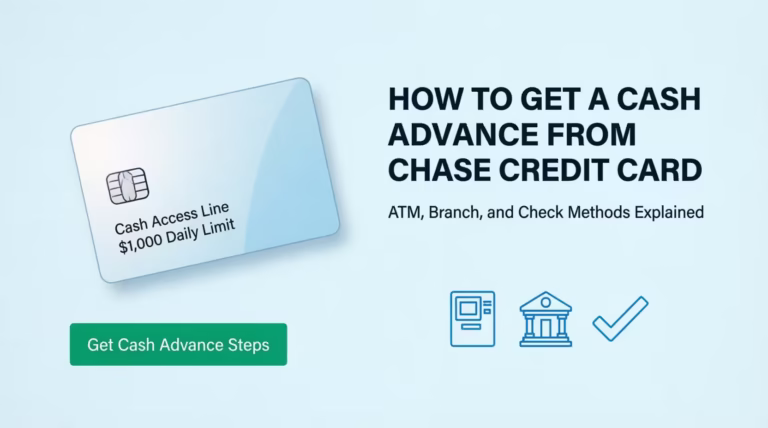 Credit card with cash access line label next to bold headline about getting a Chase cash advance