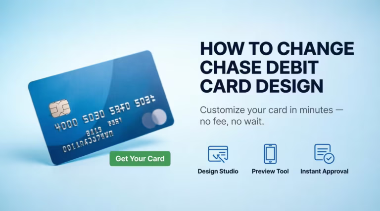 Disney themed Chase debit card design next to bold article headline graphic