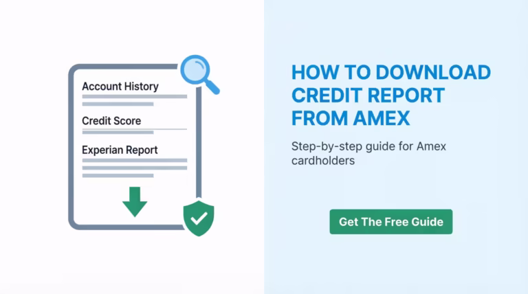 Step-by-step guide showing how to download a credit report from American Express as a PDF