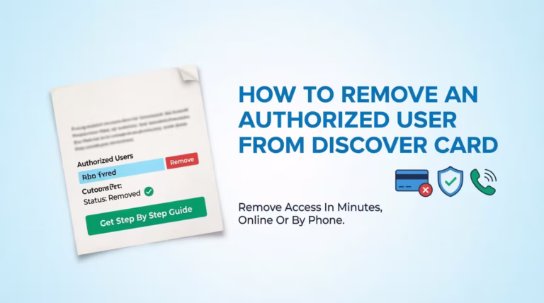 Person removing an authorized user from a Discover credit card account online