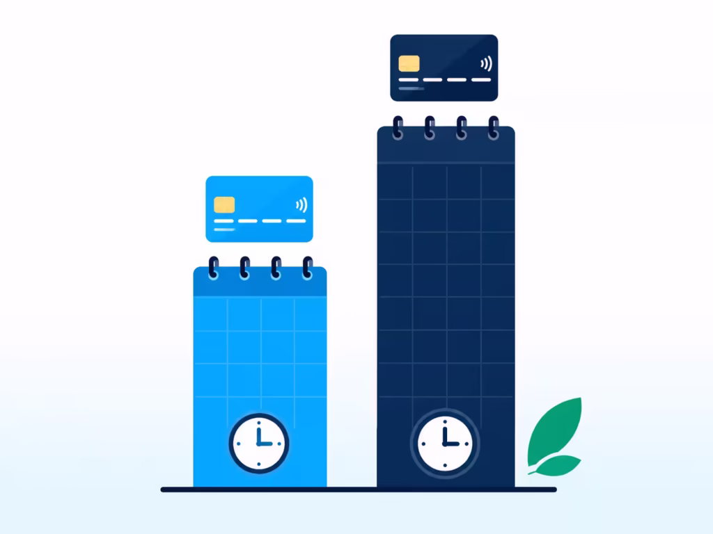 Two calendar bars of different heights representing different bonus waiting periods