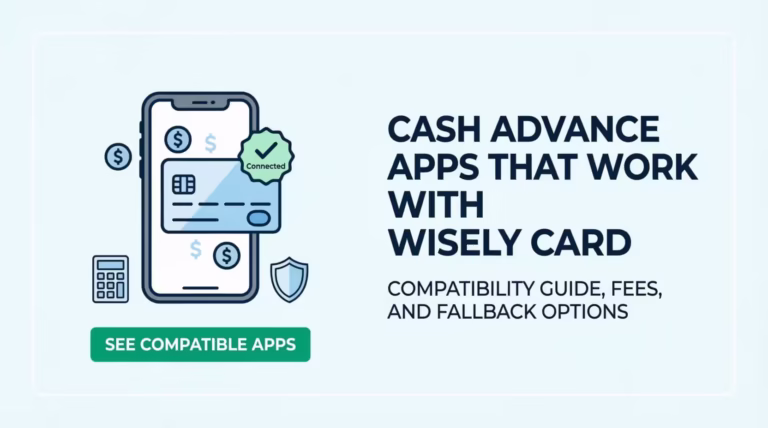 Prepaid payroll card and smartphone banking app showing a successful cash advance app connection