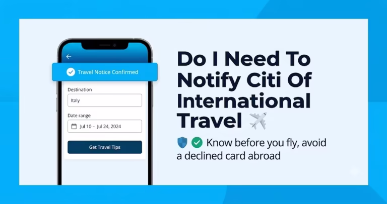 Phone screen showing a confirmed international travel notice with destination and dates before a trip