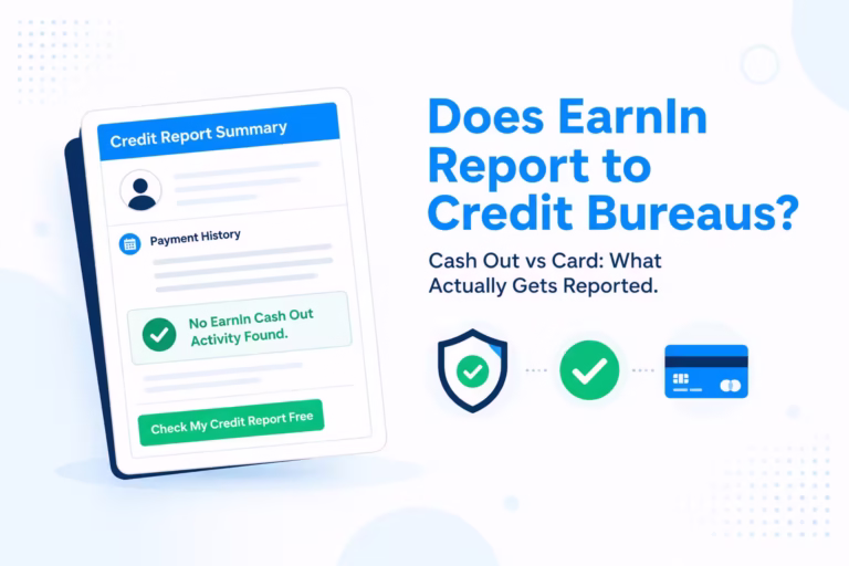 Credit report document showing whether EarnIn cash advances report to credit bureaus