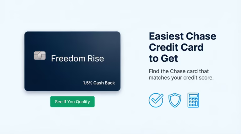 Credit card mockup illustrating the easiest Chase credit card to get for beginners