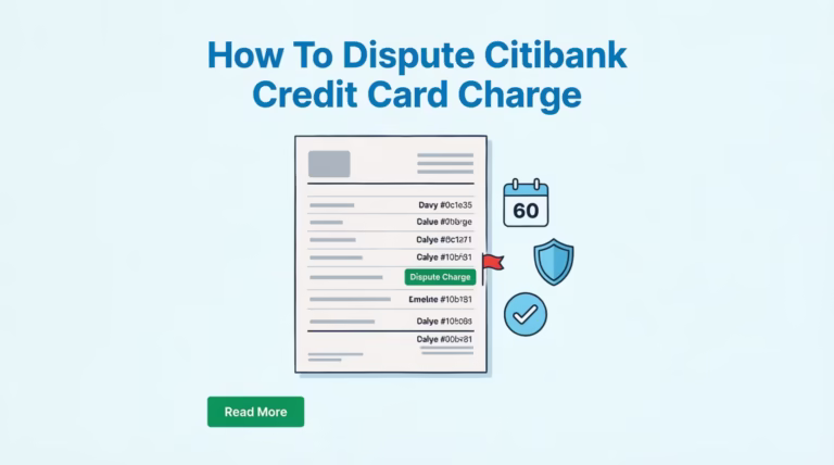 Person reviewing a Citibank credit card statement and preparing to dispute a suspicious charge
