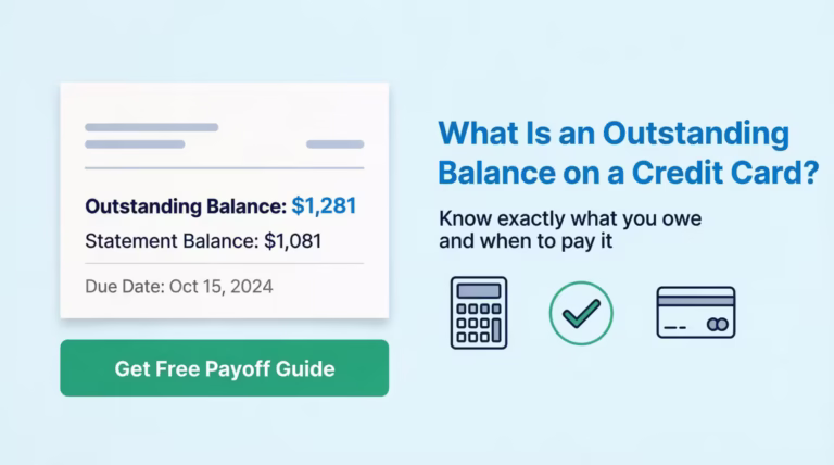 Credit card statement showing outstanding balance and statement balance comparison