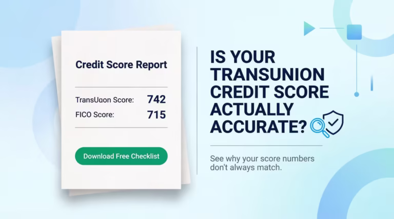 Credit report document showing TransUnion and FICO score comparison for accuracy guide