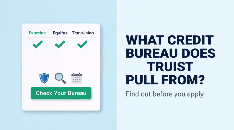 Credit report document showing Experian Equifax and TransUnion sections for Truist bank applications