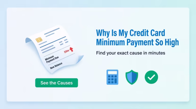 Credit card statement showing a rising minimum payment amount and balance details