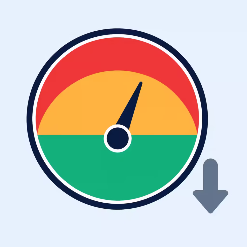 Gauge illustration showing safe, caution, and risk zones for credit utilization