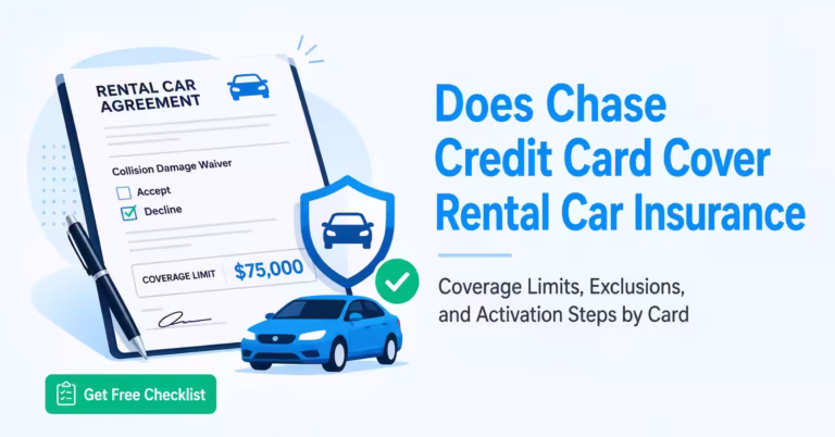 Rental car agreement document showing a declined collision damage waiver checkbox and coverage amount
