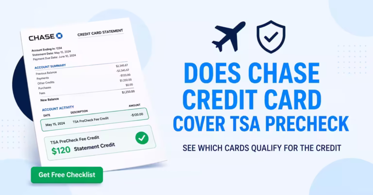 Chase credit card statement showing a TSA PreCheck fee statement credit reimbursement