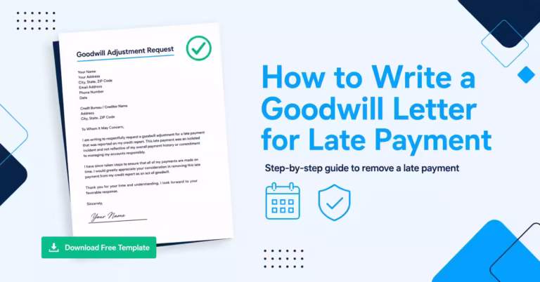 Illustration of a goodwill letter document with a checkmark symbolizing successful late payment removal