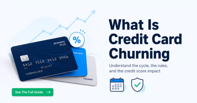 Stack of credit cards with a rewards graph illustrating what credit card churning means for beginners