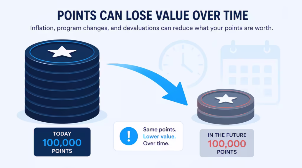 Illustration of a large stack of tokens shrinking into a smaller stack over time with a calendar icon